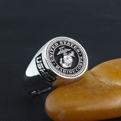 United States US Marine Corps USMC Military 925 Sterling Silver Rings
