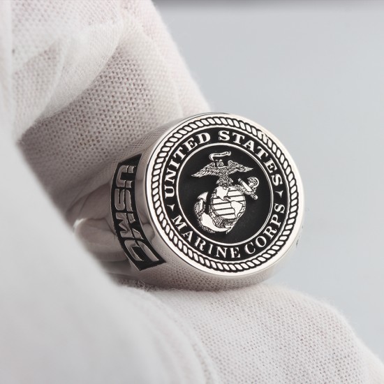 United States US Marine Corps USMC Military 925 Sterling Silver Rings United States US Marine Corps USMC Military 925 Sterling Silver Rings
