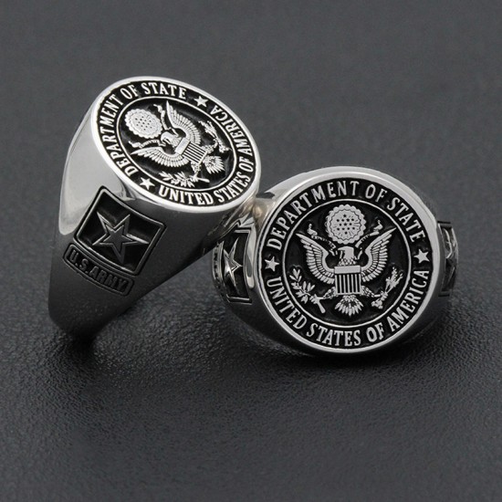 United States US Army Military veterans Sterling Real 925 Sterling Silver Ring