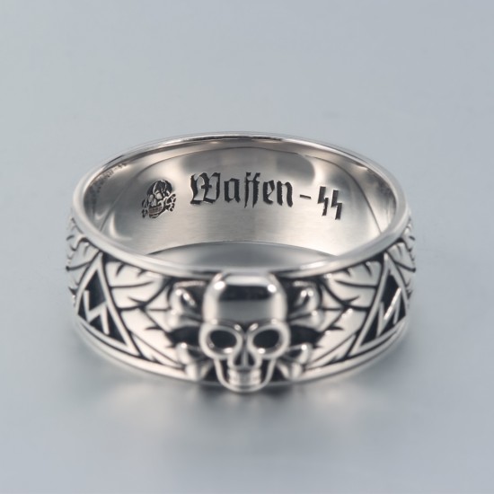 Death's Head Panzer Totenkopfring SS-Ehrenring Der Skull German Sterling Silver Ring Death's Head Panzer Totenkopfring SS-Ehrenring Der Skull German Sterling Silver Ring