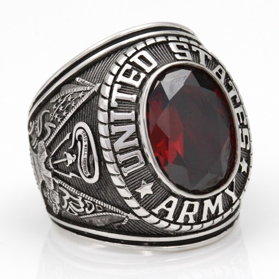 Superb Men`s United States US Army Military Soldier Souvenir Gemstone Sterling Silver Ring Superb Men`s United States US Army Military Soldier Souvenir Gemstone Sterling Silver Ring