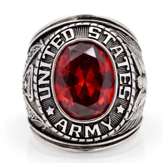 Superb Men`s United States US Army Military Soldier Souvenir Gemstone Sterling Silver Ring Superb Men`s United States US Army Military Soldier Souvenir Gemstone Sterling Silver Ring