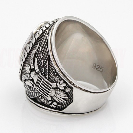 Superb Men`s United States US Army Military Soldier Souvenir Gemstone Sterling Silver Ring Superb Men`s United States US Army Military Soldier Souvenir Gemstone Sterling Silver Ring