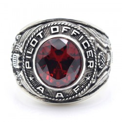 Vintage United States USAAF Air Force Poilt Office Military Sterling Silver Ring