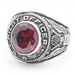 Vintage United States USAAF Air Force Poilt Office Military Sterling Silver Ring