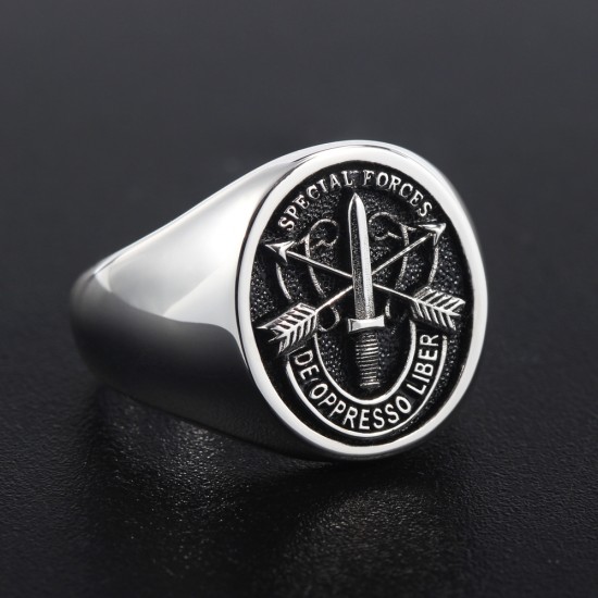 US Army Special Forces De Oppresso Liber Sterling Silver Ring US Army Special Forces De Oppresso Liber Sterling Silver Ring