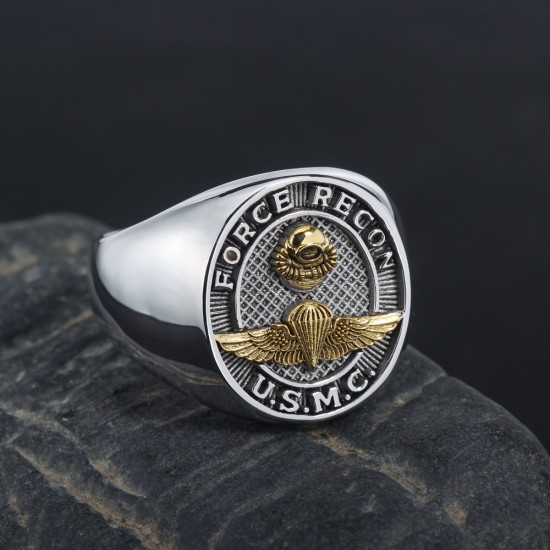 US Marine Corps Force Recon USMC Military Jewelry Sterling Silver Ring US Marine Corps Force Recon USMC Military Jewelry Sterling Silver Ring