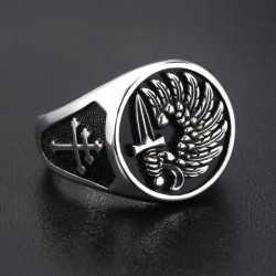 French Foreign Legion Soldier Of Fortune Mercenary Cross Of Lorraine Solid Sterling Silver Ring 