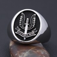 Special Air Service SAS Who Dares Wins Army Force Military Insignia Solid Sterling Silver Ring