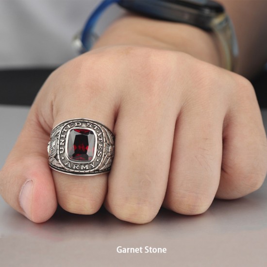 United States US Army Veteran Soldier Military Gemstone Sterling Silver Ring United States US Army Veteran Soldier Military Gemstone Sterling Silver Ring