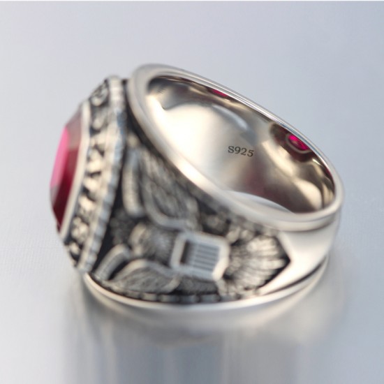United States US Army Veteran Soldier Military Gemstone Sterling Silver Ring United States US Army Veteran Soldier Military Gemstone Sterling Silver Ring