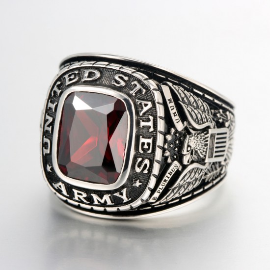 United States US Army Veteran Soldier Military Gemstone Sterling Silver Ring United States US Army Veteran Soldier Military Gemstone Sterling Silver Ring