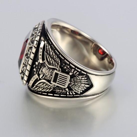 United States US Army Veteran Soldier Military Gemstone Sterling Silver Ring United States US Army Veteran Soldier Military Gemstone Sterling Silver Ring
