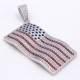 Charm America US Flag Gemstone Genuine Sterling Silver Necklace Pendant