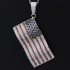 Charm America US Flag Gemstone Genuine Sterling Silver Necklace Pendant