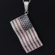 Charm America US Flag Gemstone Genuine Sterling Silver Necklace Pendant Charm America US Flag Gemstone Genuine Sterling Silver Necklace Pendant