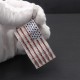 Charm America US Flag Gemstone Genuine Sterling Silver Necklace Pendant Charm America US Flag Gemstone Genuine Sterling Silver Necklace Pendant