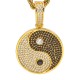 Yin Yang Tai Chi Chinese Eight Diagrams Taoism Bagua Pave Stone 925 Sterling Silver Charm Pendant Necklace Yin Yang Tai Chi Chinese Eight Diagrams Taoism Bagua Pave Stone 925 Sterling Silver Charm Pendant Necklace