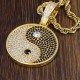 Yin Yang Tai Chi Chinese Eight Diagrams Taoism Bagua Pave Stone 925 Sterling Silver Charm Pendant Necklace Yin Yang Tai Chi Chinese Eight Diagrams Taoism Bagua Pave Stone 925 Sterling Silver Charm Pendant Necklace