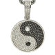 Yin Yang Tai Chi Chinese Eight Diagrams Taoism Bagua Pave Stone 925 Sterling Silver Charm Pendant Necklace