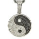 Yin Yang Tai Chi Chinese Eight Diagrams Taoism Bagua Pave Stone 925 Sterling Silver Charm Pendant Necklace Yin Yang Tai Chi Chinese Eight Diagrams Taoism Bagua Pave Stone 925 Sterling Silver Charm Pendant Necklace