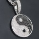 Yin Yang Tai Chi Chinese Eight Diagrams Taoism Bagua Pave Stone 925 Sterling Silver Charm Pendant Necklace Yin Yang Tai Chi Chinese Eight Diagrams Taoism Bagua Pave Stone 925 Sterling Silver Charm Pendant Necklace