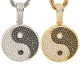 Yin Yang Tai Chi Chinese Eight Diagrams Taoism Bagua Pave Stone 925 Sterling Silver Charm Pendant Necklace Yin Yang Tai Chi Chinese Eight Diagrams Taoism Bagua Pave Stone 925 Sterling Silver Charm Pendant Necklace
