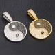 Yin Yang Tai Chi Chinese Eight Diagrams Taoism Bagua Pave Stone 925 Sterling Silver Charm Pendant Necklace Yin Yang Tai Chi Chinese Eight Diagrams Taoism Bagua Pave Stone 925 Sterling Silver Charm Pendant Necklace