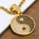 Yin Yang Tai Chi Chinese Eight Diagrams Taoism Bagua Pave Stone 925 Sterling Silver Charm Pendant Necklace Yin Yang Tai Chi Chinese Eight Diagrams Taoism Bagua Pave Stone 925 Sterling Silver Charm Pendant Necklace