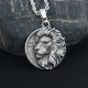 Vintage Men`s Soild Lion Head Sterling Silver Necklace Charm Pendant Jewelry Vintage Men`s Soild Lion Head Sterling Silver Necklace Charm Pendant Jewelry