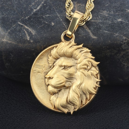 Vintage Men`s Soild Lion Head Sterling Silver Necklace Charm Pendant Jewelry Vintage Men`s Soild Lion Head Sterling Silver Necklace Charm Pendant Jewelry