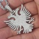 Men's Albanian Double Headed Eagle Iced Stone Kosova Serbia Necklace Pendant Men's Albanian Double Headed Eagle Iced Stone Kosova Serbia Necklace Pendant
