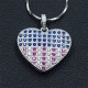US American Flag Heart Shaped Sterling Silver Charm Pendant US American Flag Heart Shaped Sterling Silver Charm Pendant