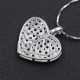 US American Flag Heart Shaped Sterling Silver Charm Pendant US American Flag Heart Shaped Sterling Silver Charm Pendant