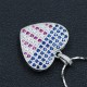 US American Flag Heart Shaped Sterling Silver Charm Pendant US American Flag Heart Shaped Sterling Silver Charm Pendant