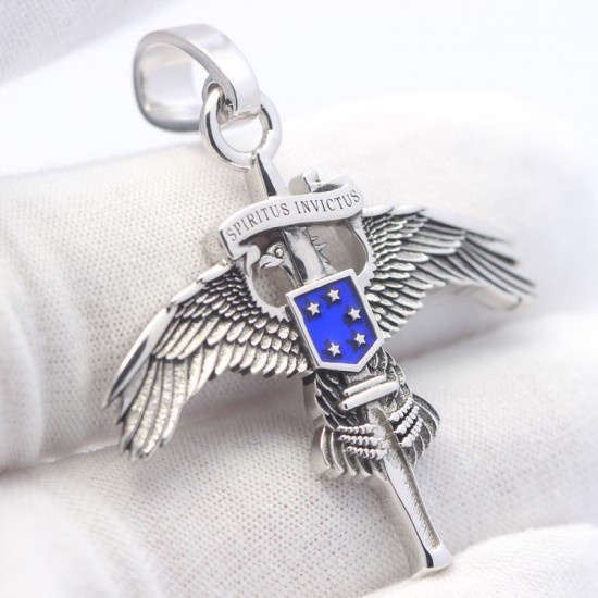 US Marine Corps MARSOC Raiders Wing Insignia USMC Special Operator Sterling Silver Necklace Pendant
