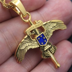 US Marine Corps MARSOC Raiders Wing Insignia USMC Special Operator Sterling Silver Necklace Pendant