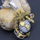 US Marine Corps USMC Veteran Military Sterling Silver Necklace Pendant US Marine Corps USMC Veteran Military Sterling Silver Necklace Pendant