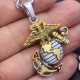 US Marine Corps USMC Veteran Military Sterling Silver Necklace Pendant
