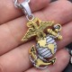US Marine Corps USMC Veteran Military Sterling Silver Necklace Pendant US Marine Corps USMC Veteran Military Sterling Silver Necklace Pendant