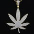 Charm CZ Iced Out Hiphop Maple Leaf Weed Marijuana Leaf Fine Silver Pendant Jewelry