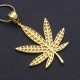 Charm CZ Iced Out Hiphop Maple Leaf Weed Marijuana Leaf Fine Silver Pendant Jewelry