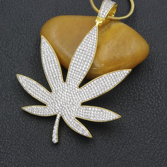 Charm CZ Iced Out Hiphop Maple Leaf Weed Marijuana Leaf Fine Silver Pendant Jewelry Charm CZ Iced Out Hiphop Maple Leaf Weed Marijuana Leaf Fine Silver Pendant Jewelry