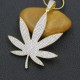 Charm CZ Iced Out Hiphop Maple Leaf Weed Marijuana Leaf Fine Silver Pendant Jewelry Charm CZ Iced Out Hiphop Maple Leaf Weed Marijuana Leaf Fine Silver Pendant Jewelry
