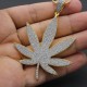 Charm CZ Iced Out Hiphop Maple Leaf Weed Marijuana Leaf Fine Silver Pendant Jewelry Charm CZ Iced Out Hiphop Maple Leaf Weed Marijuana Leaf Fine Silver Pendant Jewelry