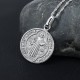 Saint Benedict Medal Catholicism Charm Necklace Pendant Talisman Amulet Genunie Sterling Silver Jewelry