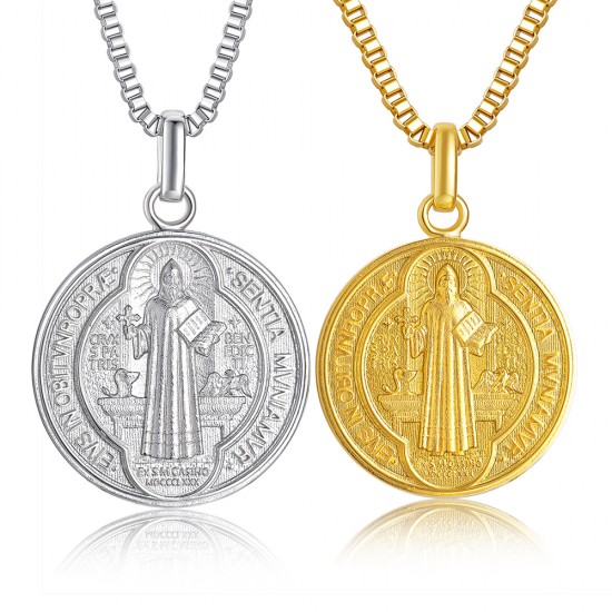 Saint Benedict Medal Catholicism Charm Necklace Pendant Talisman Amulet Genunie Sterling Silver Jewelry Saint Benedict Medal Catholicism Charm Necklace Pendant Talisman Amulet Genunie Sterling Silver Jewelry