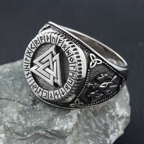 Viking Warrior Norse Nordic Celtic Icelandic Vegvisir Dragon Solid Sterling Silver Ring Viking Warrior Norse Nordic Celtic Icelandic Vegvisir Dragon Solid Sterling Silver Ring